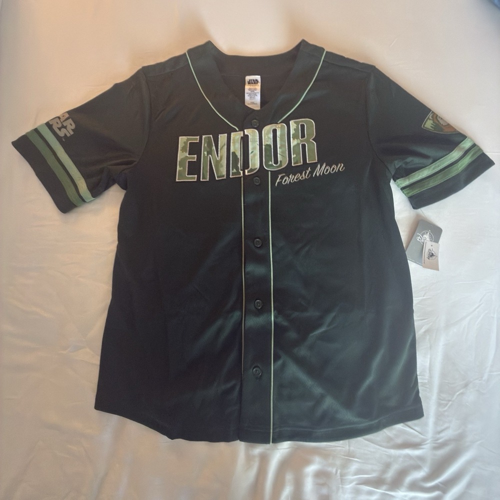 Disney Parks Star Wars Endor Ewoks Baseball Jersey Adult LARGE